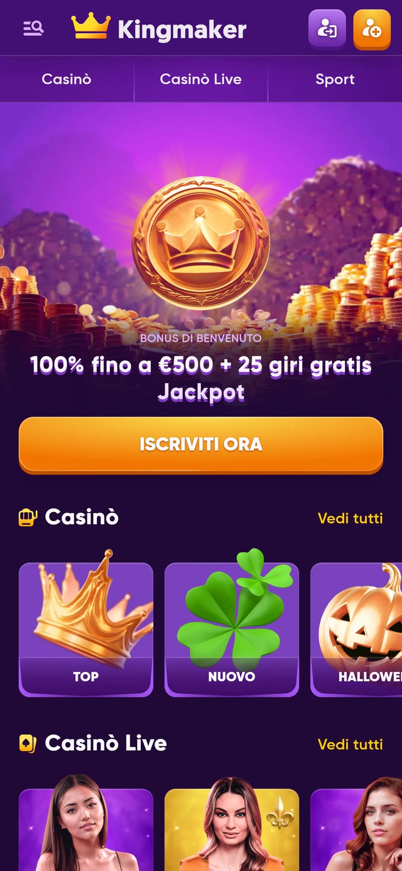 Migliore kingmaker casino app a Italy